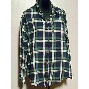 Hollister Flannel, Long Sleeve Green & Blue Size‎ XS.  Button Down